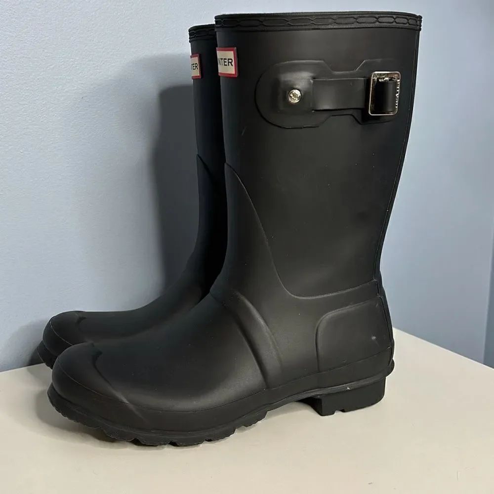 Hunter Original Short Black Rain Boots Woman’s 8